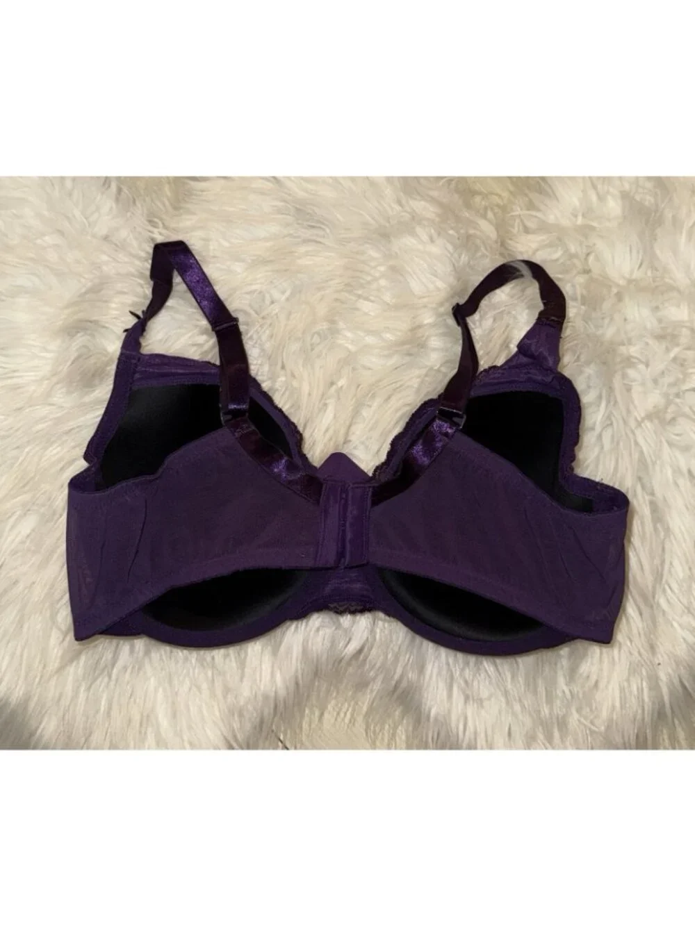 Scarlette Modern Movement Lace Full Coverage Lightly Lined Bra UW 38D Purple